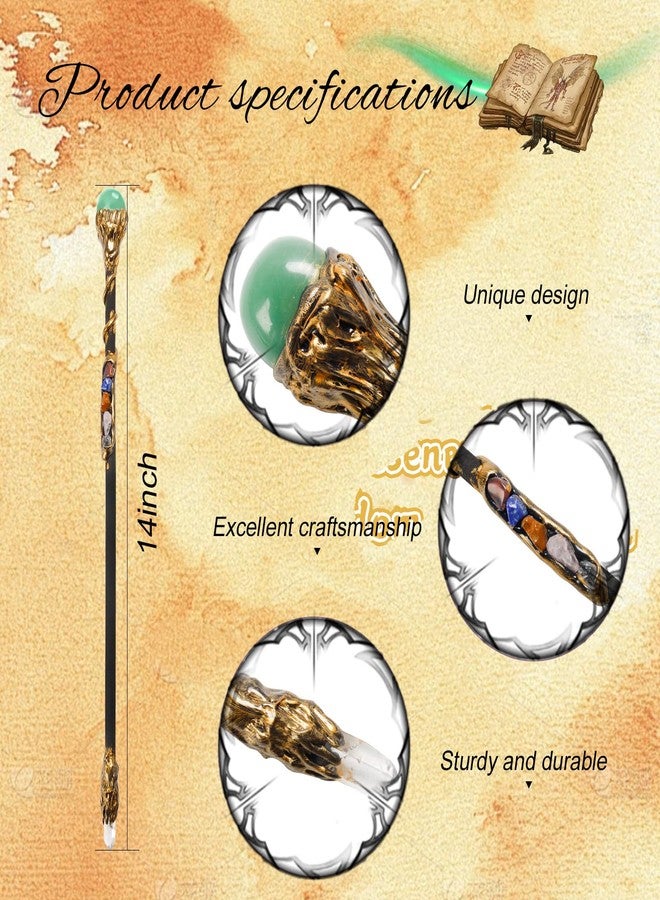 Rich Boxer Fine Handcrafted Crystal Magic Wand Green Aventurine Gemstone White Crystal Magic Wand for Witches and Wizards - Image 2